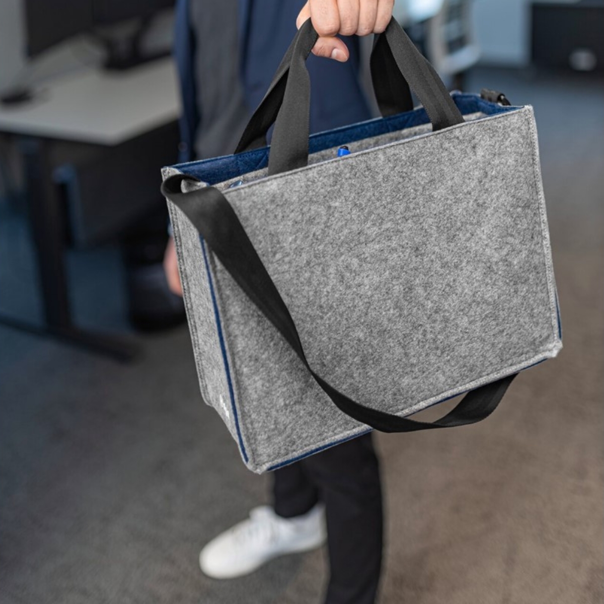 SIGEL Desk Sharing Bag Classic M | Büro Tasche für mobiles Arbeiten | Bicolor