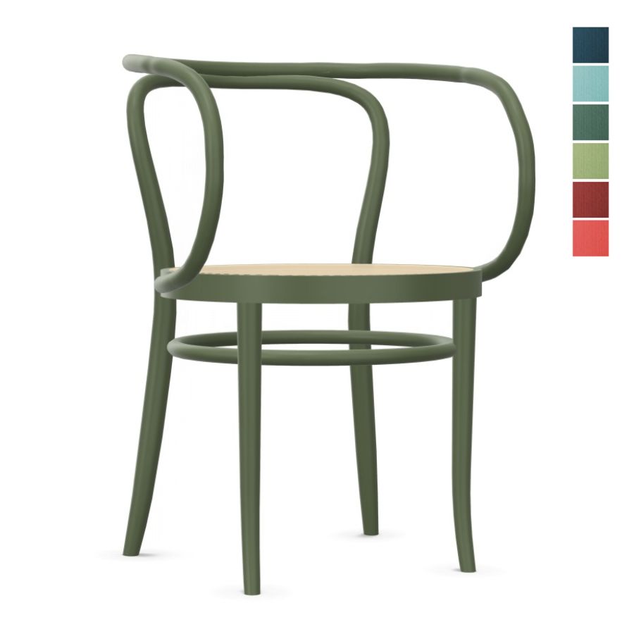 THONET 209 | KONFIGURATOR | Rohrgeflecht-Sitz hell | Buche farbig gebeizt