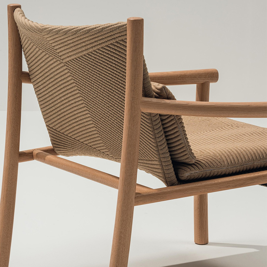 Arper Kata Lounge Sessel gemustert Sitzfläche Wheat