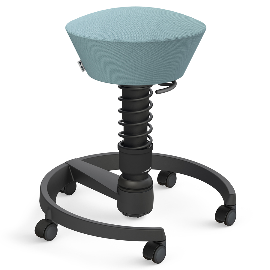 Aeris Swopper Select Wolle pastellblau - Rollen - Gestell schwarz - Standardfeder