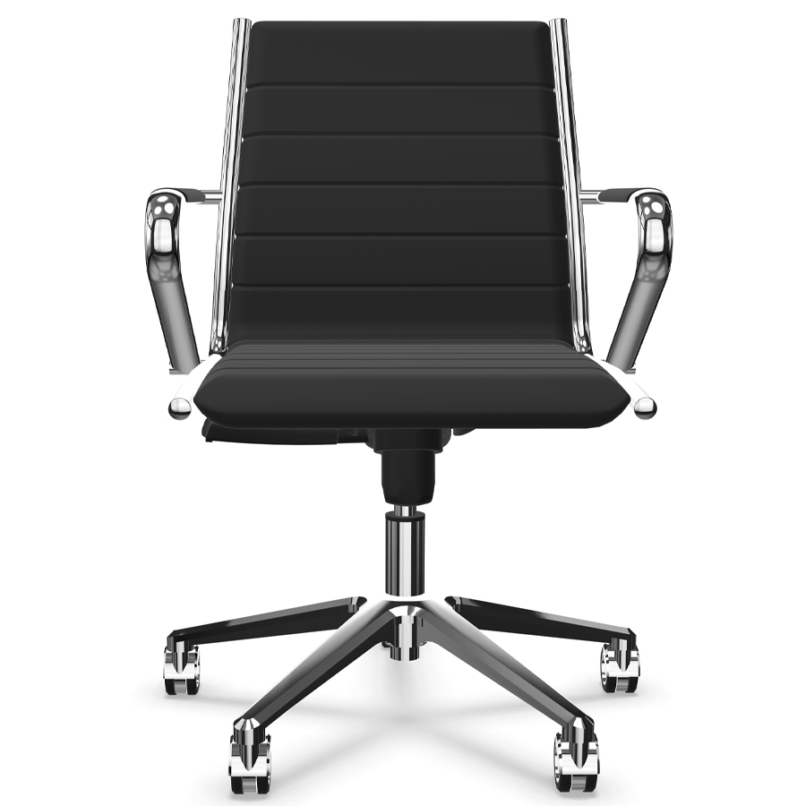 Sitland Classic Managerstuhl Leder schwarz mit Armlehnen - Frontanischt