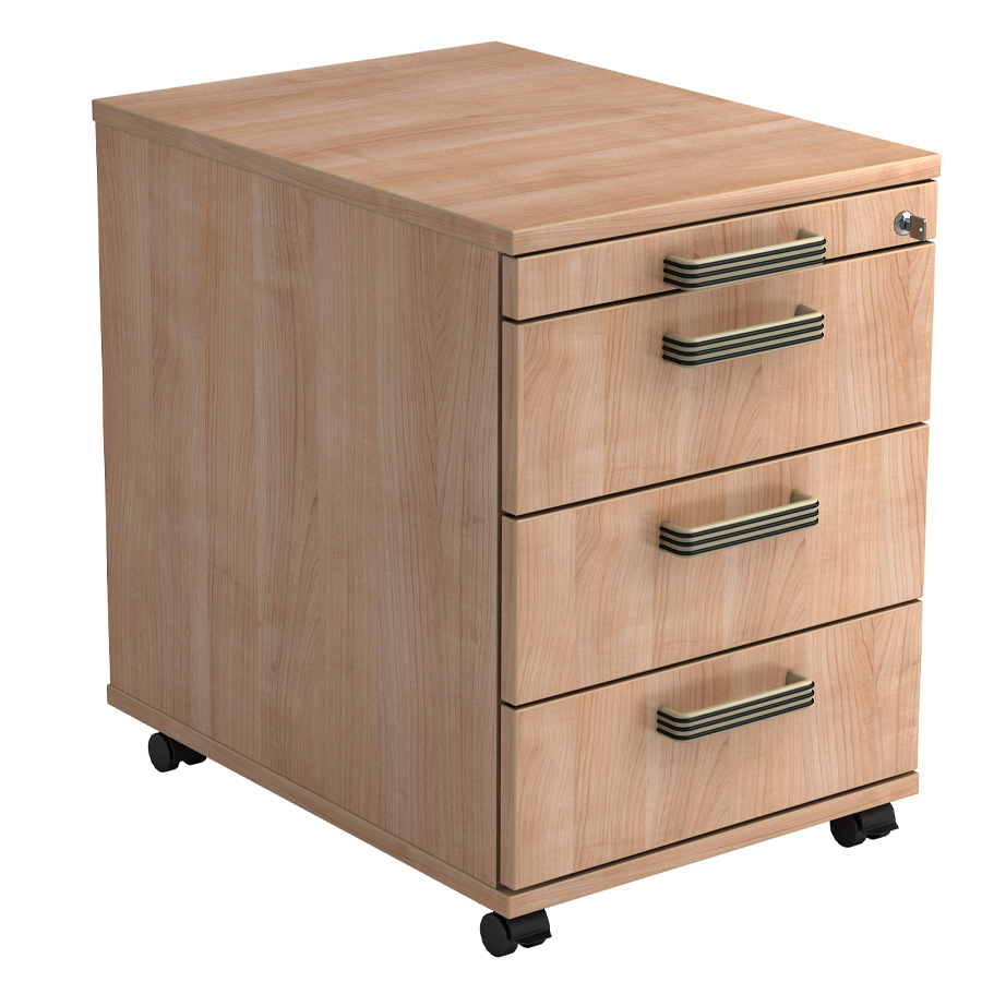 RWH Rollcontainer ROCK Nussbaum - Streifengriff Kunststoff