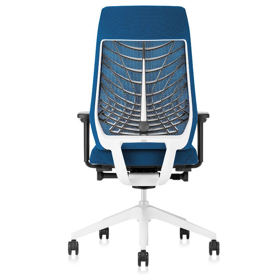 JOYCEis3 JC217 Bürostuhl mit Netzrücken Farbe pastelblau - Rückansicht