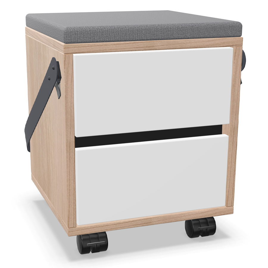 Palmberg Rollcontainer/Sitzhocker FIFFI mit Gurt und Sitzkissen