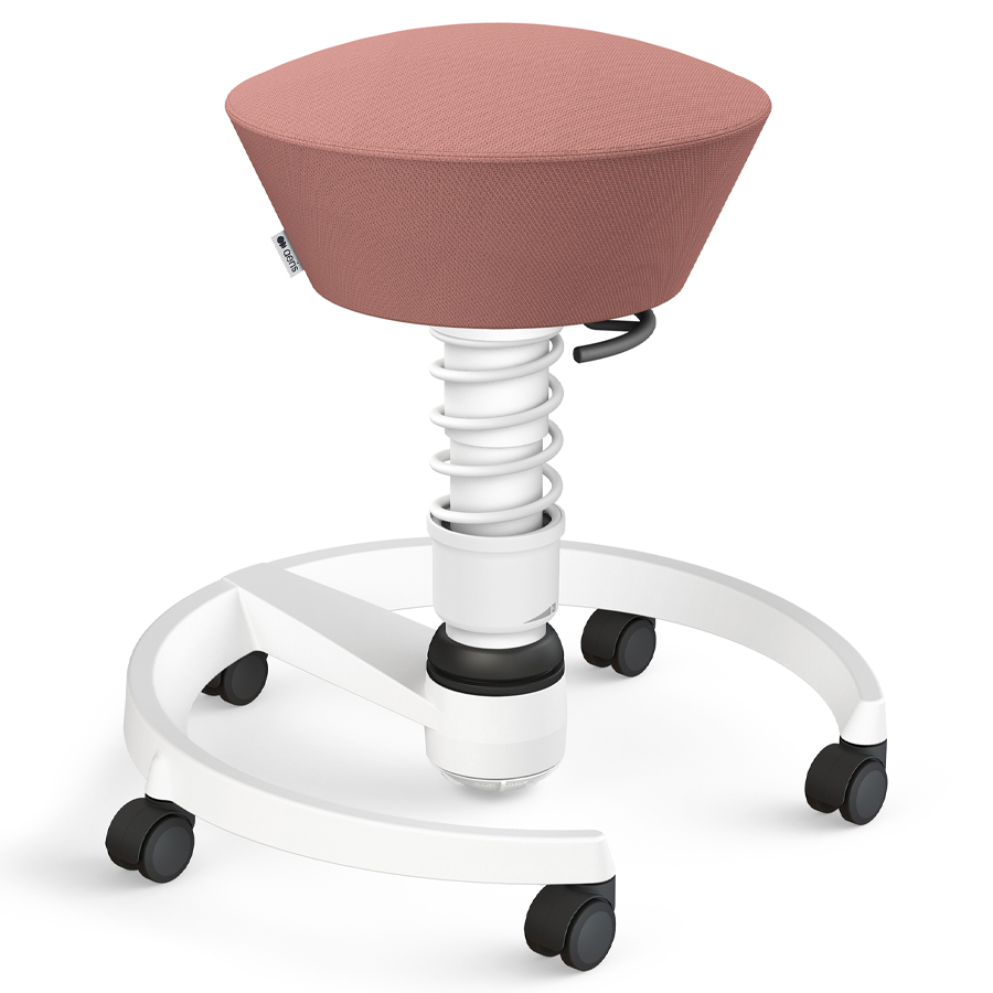 Aeris Swopper Select Wolle blassrosa mit Rollen - Gestell weiß - Low-Feder