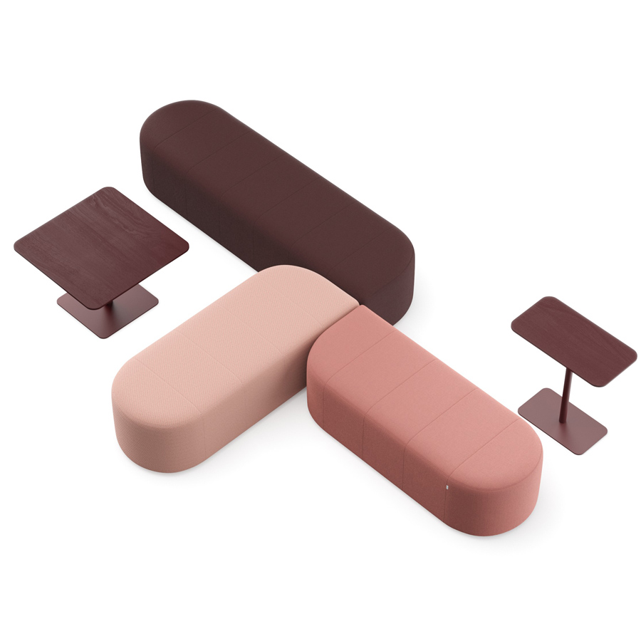 Profim Revo Besprechungsinsel T-Form rote Kombination