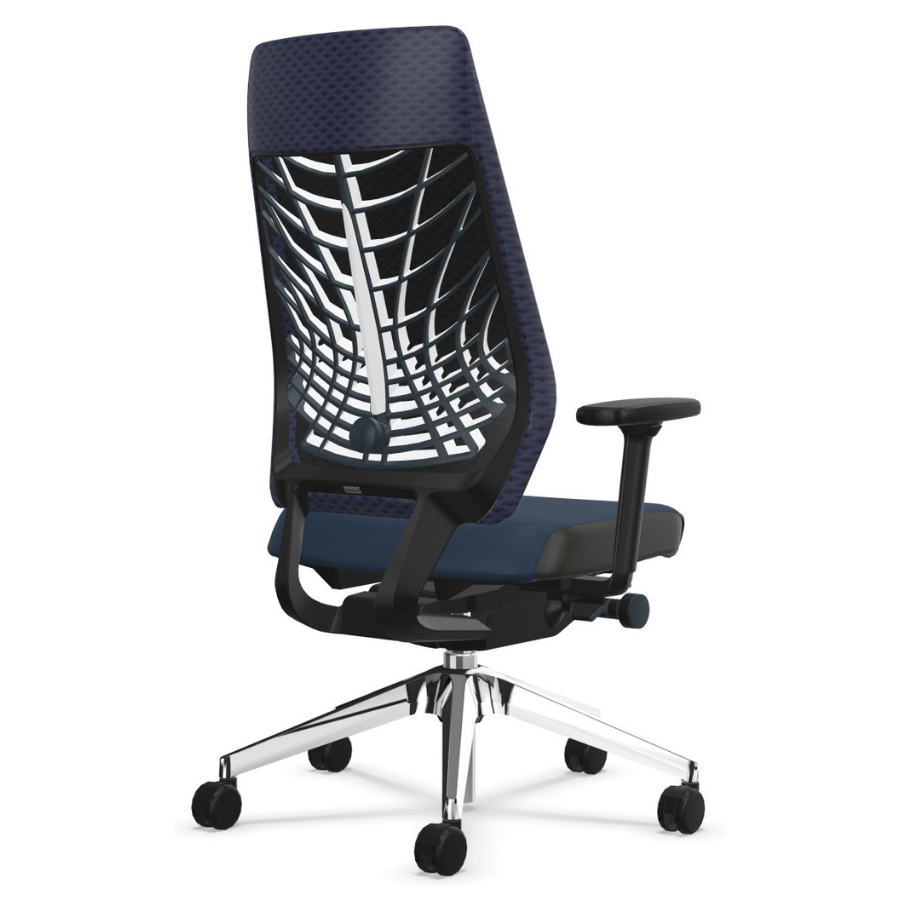 Interstuhl JOYCEis3 (JC31C) Netzfarbe kobaltblau Polsterfarbe saphirblau - Rückansicht