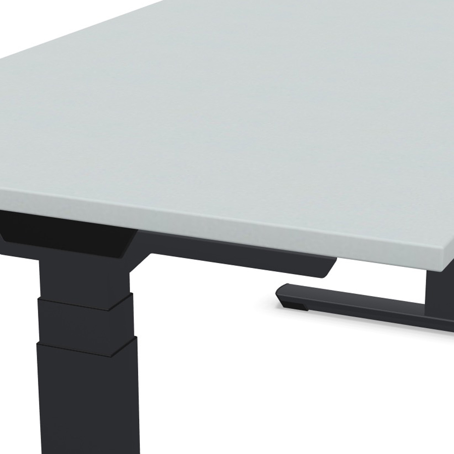 Palmberg Crew T Schreibtisch elektrisch höhenverstellbar - Tischplatte grau - Gestell anthrazit