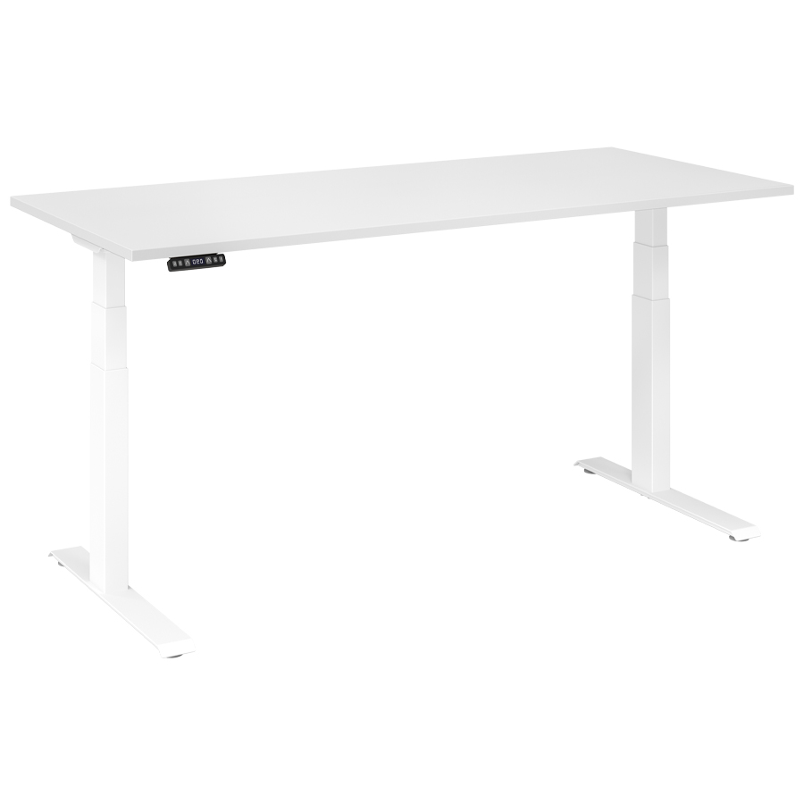 RWH RAPID elektrisch verstellbarer Schreibtisch - Tischplatte und Gestell weiß - 180x80 cm
