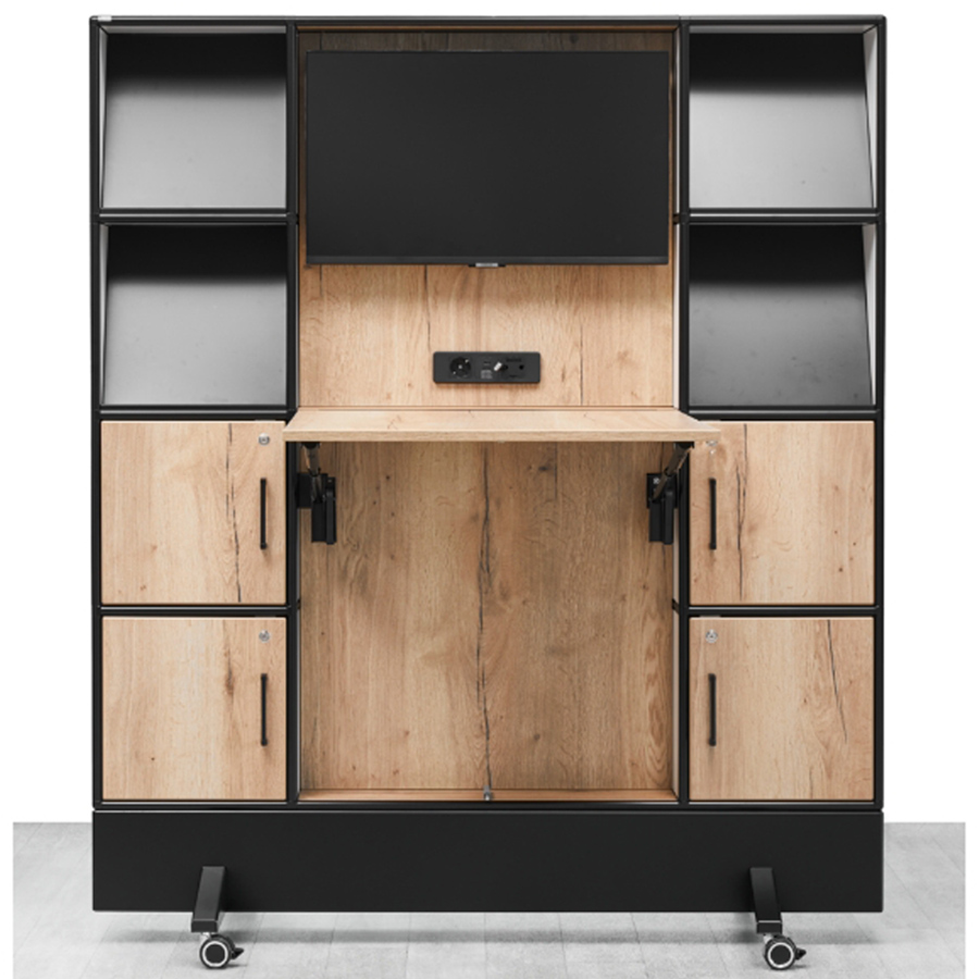 BOSSE Modul Space - Mobile Workstation - Frontansicht (TV im Lieferumfang nicht enthalten)