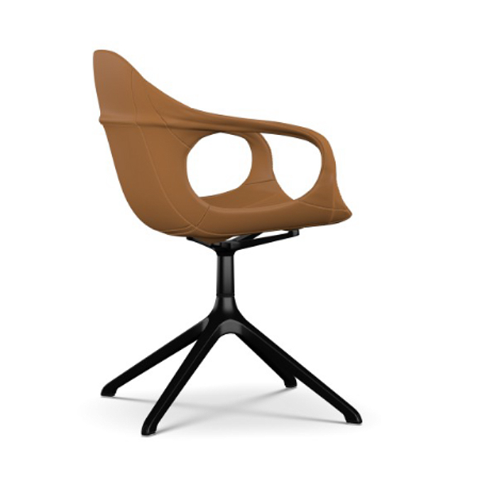 Elephant Kernleder cognac C4 mit schwarzem Gestell