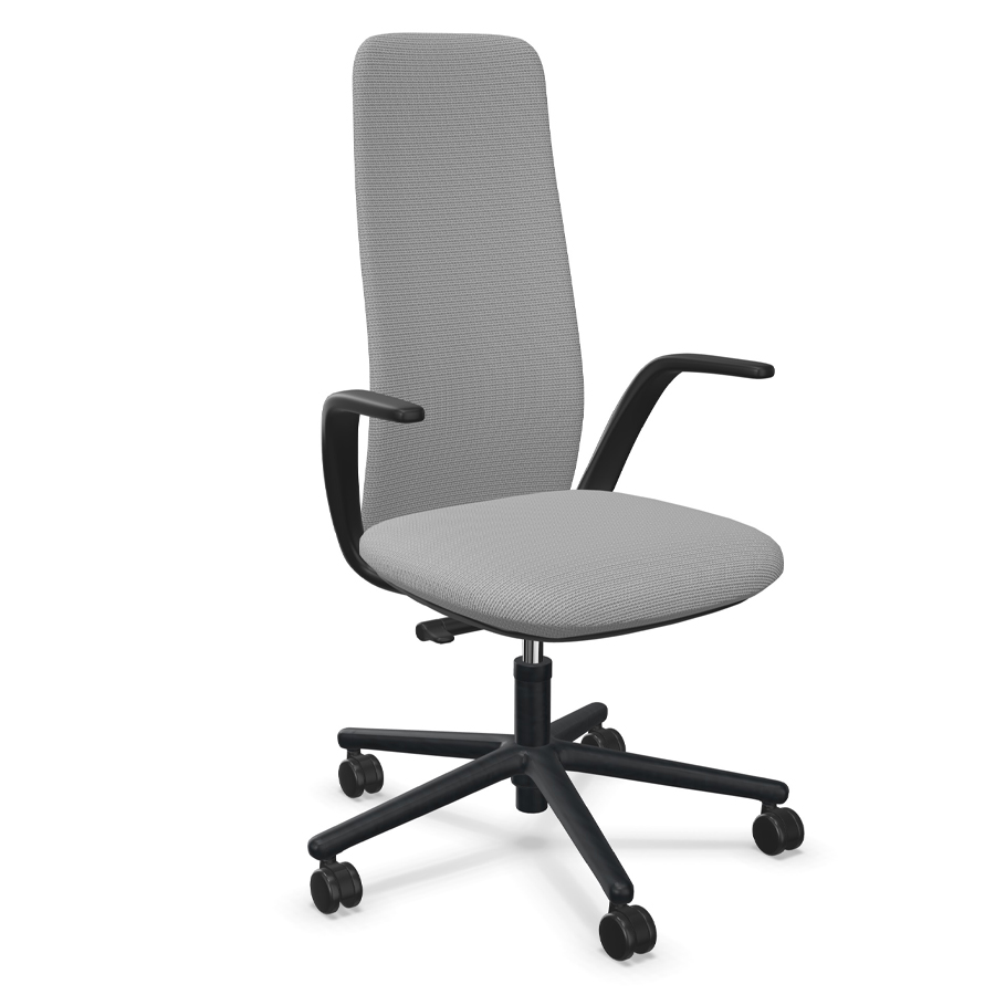 HAWORTH Nia grau hohe Rückenlehne - seitliche Ansicht