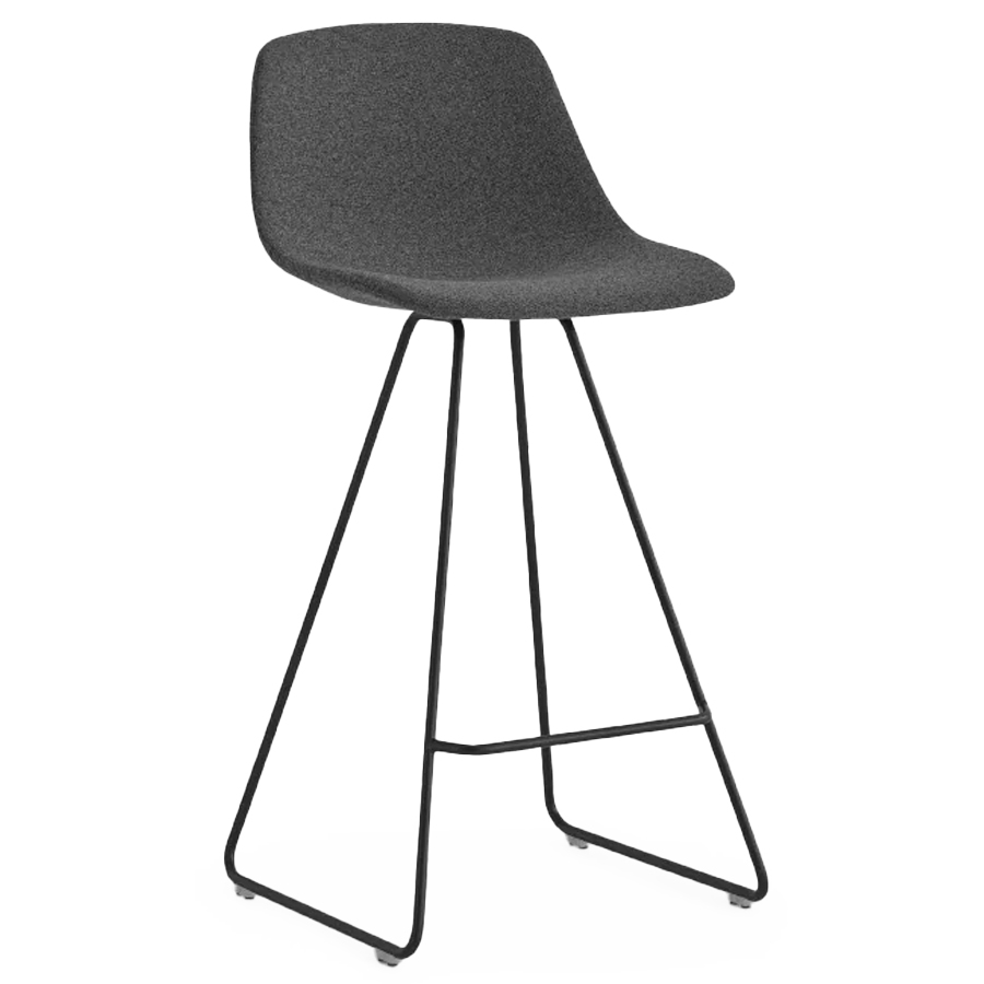 lapalma Miunn Barhocker mit Kufengestell schwarz und Sitz bezogen mit Medley 60999