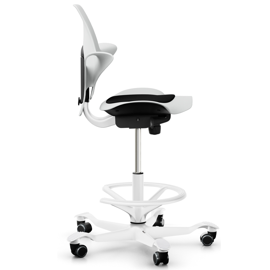 HAG Capisco 8010 Stehhilfe mit Fußring White Edition - Seitenansicht
