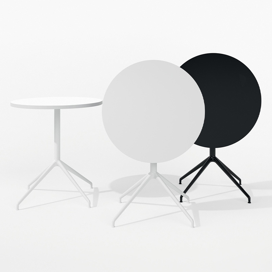 Arper Yop Tisch rund schwarz und weiß