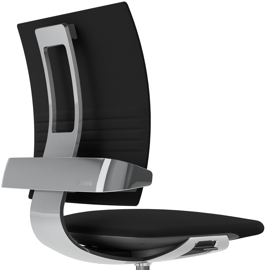 Aeris 3Dee Bürostuhl Wollmischung select schwarz Standard-Feder - Gestell/Feder hochglanz - Nahaufnahme