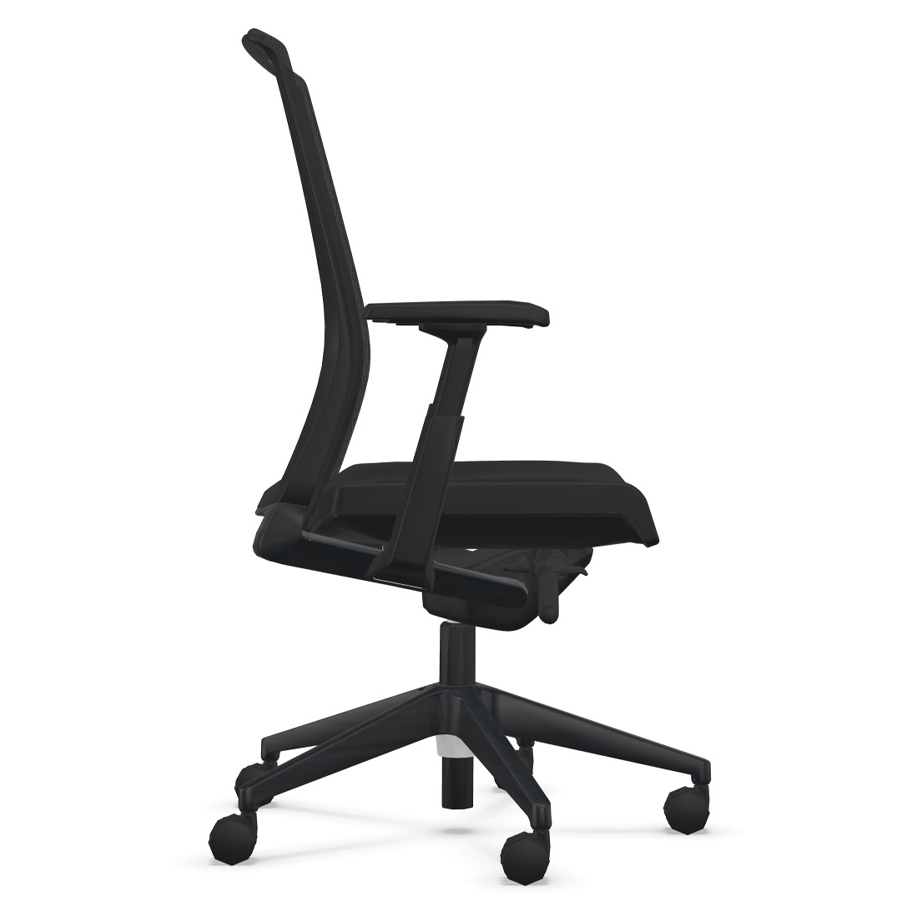 HAWORTH Very (Comfort 62) schwarz mit Netzrücken - Seitenansicht HAWORTH Very (Comfort 62) schwarz mit Netzrücken