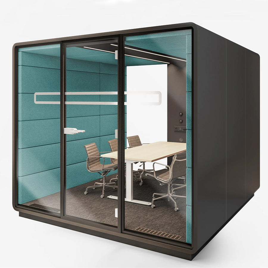 Hushoffice Hushmeet.L Akustikbox konfigurierbar in Wool Emerald