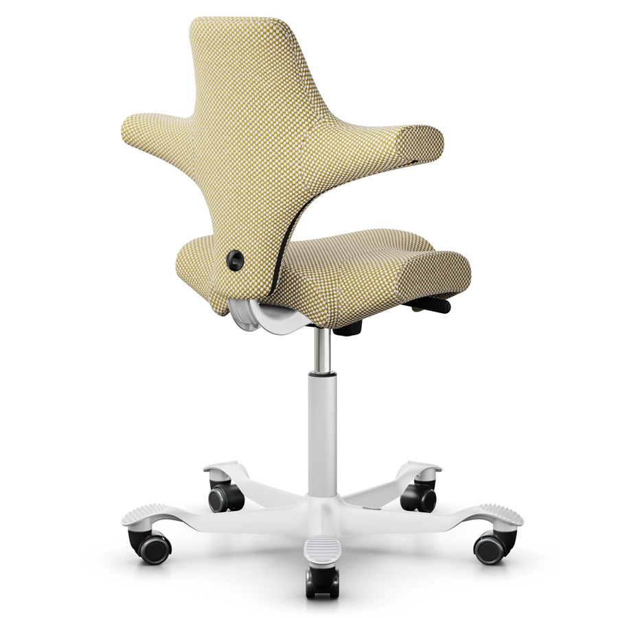 HAG Capisco 8106 mit Designstoff Sisu yellow and white Ansicht von hinten
