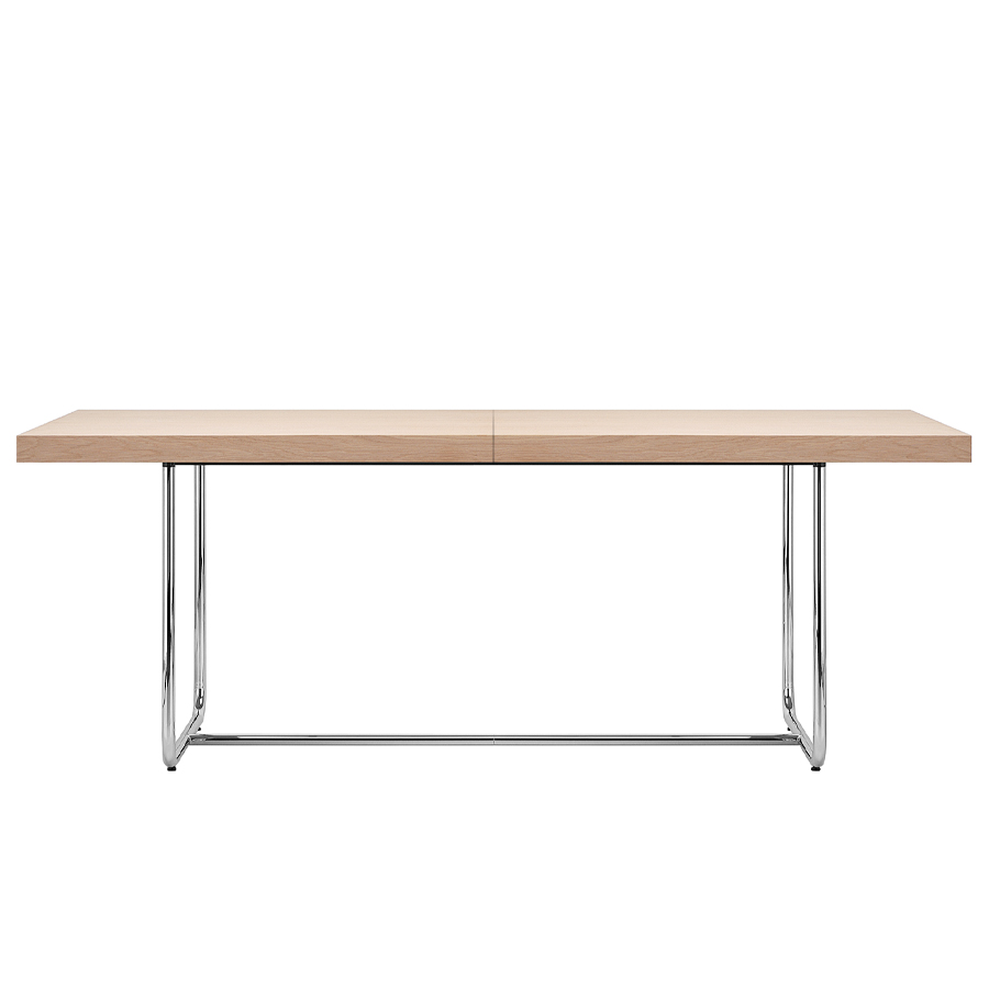 THONET Allrounder-Tisch S 1071 ausziehbar - Buche gebeizt aufgehellt - Gestell chrom