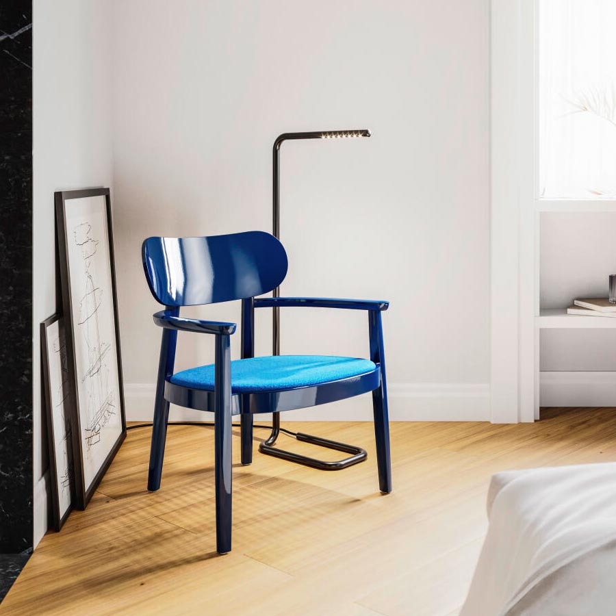 THONET 119 SPF Holzstuhl mit Armlehnen | Polstersitz | Beispielbild