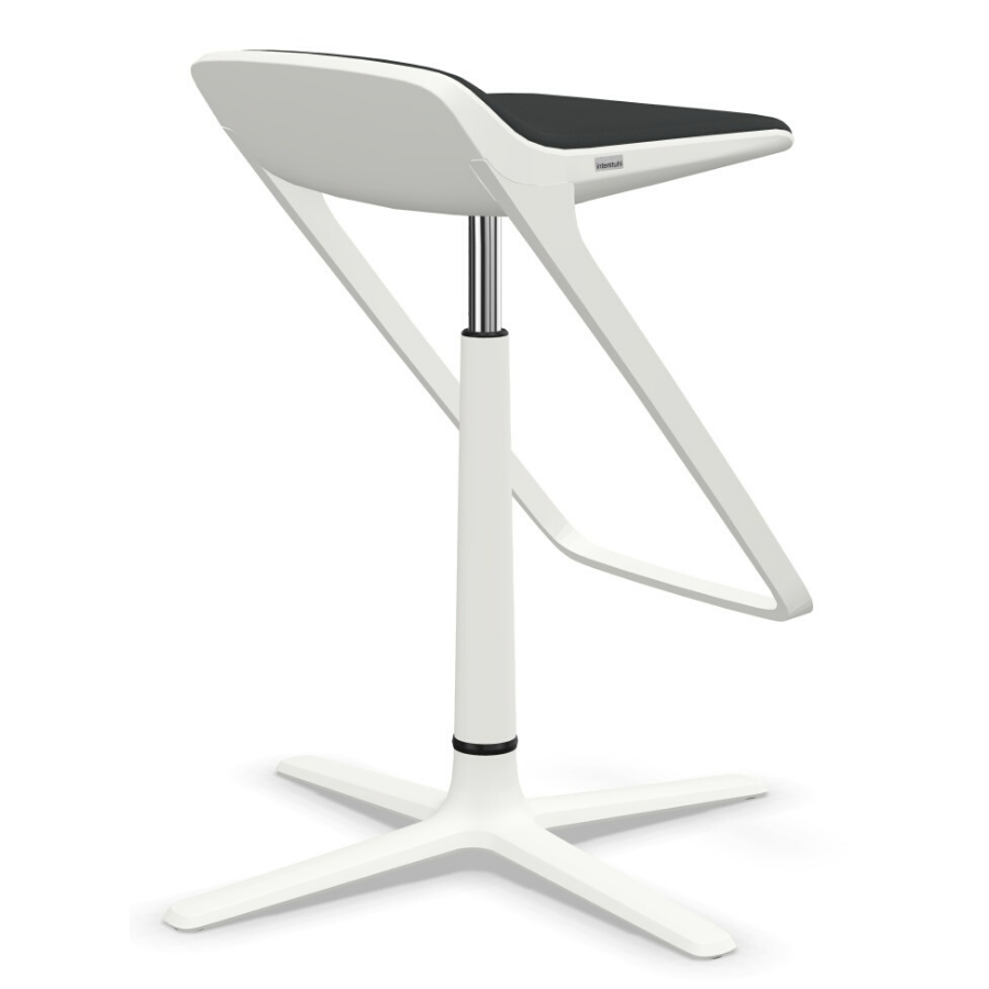 Interstuhl KINETICis5 710K Barhocker mit Fußraste Gestell weiß Sitz schwarz - Rückansicht