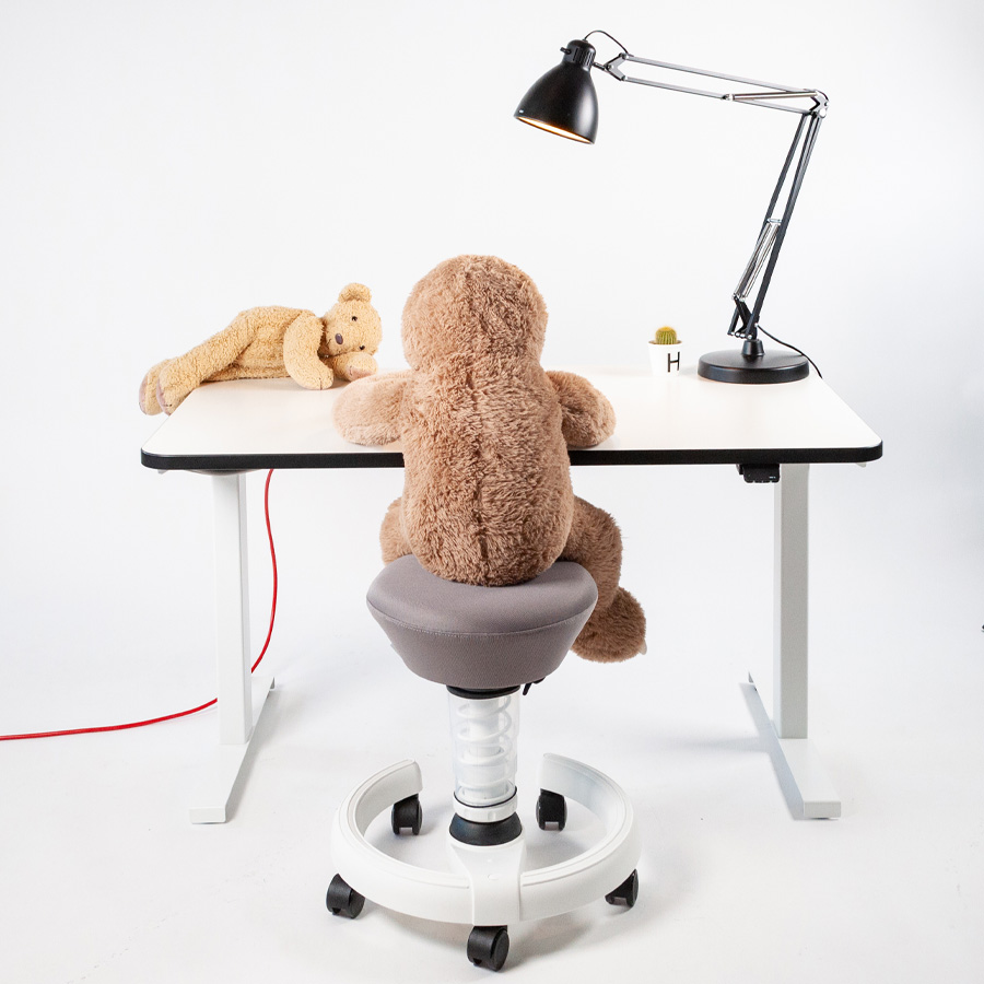 Bundle Kinderschreibtisch CLEO elektrisch höhenverstellbar weiß & aeris Swoppster