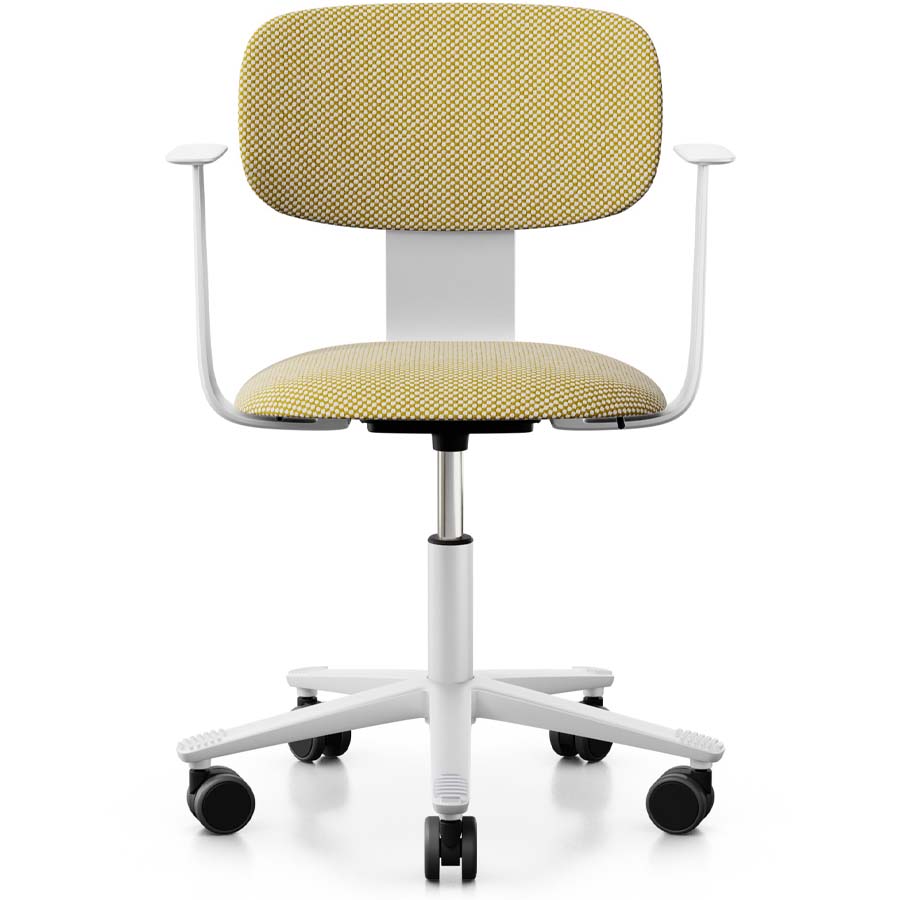 HAG Tion 2160 Bürostuhl weiß - Sitz u. Rücken gepolstert Stoff Sisu 405 - Frontansicht