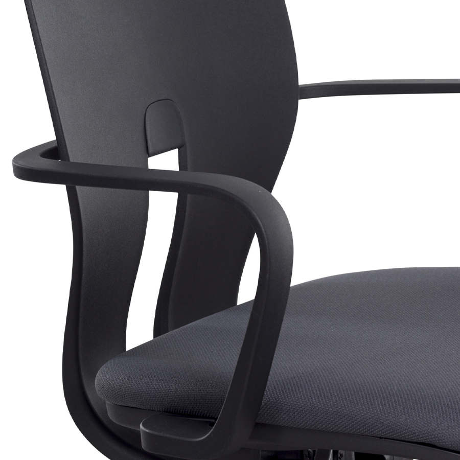 Klöber LIM Drehstuhl (lim98) - Rücken Kunststoff - Sitzfläche gepolstert - Nahaufnahme Armlehnen