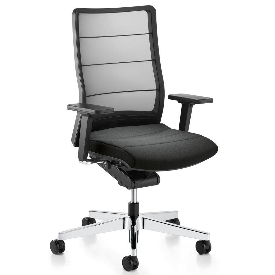 Interstuhl AirPad (3C42) - Fußkreuz Alu poliert - T-Armlehnen