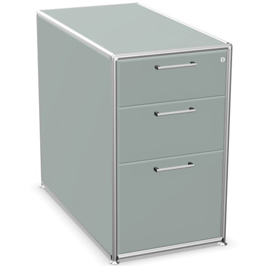 Bosse Modul Space Standcontainer auf Stellgleiter in Melamin Silber mit Chrom