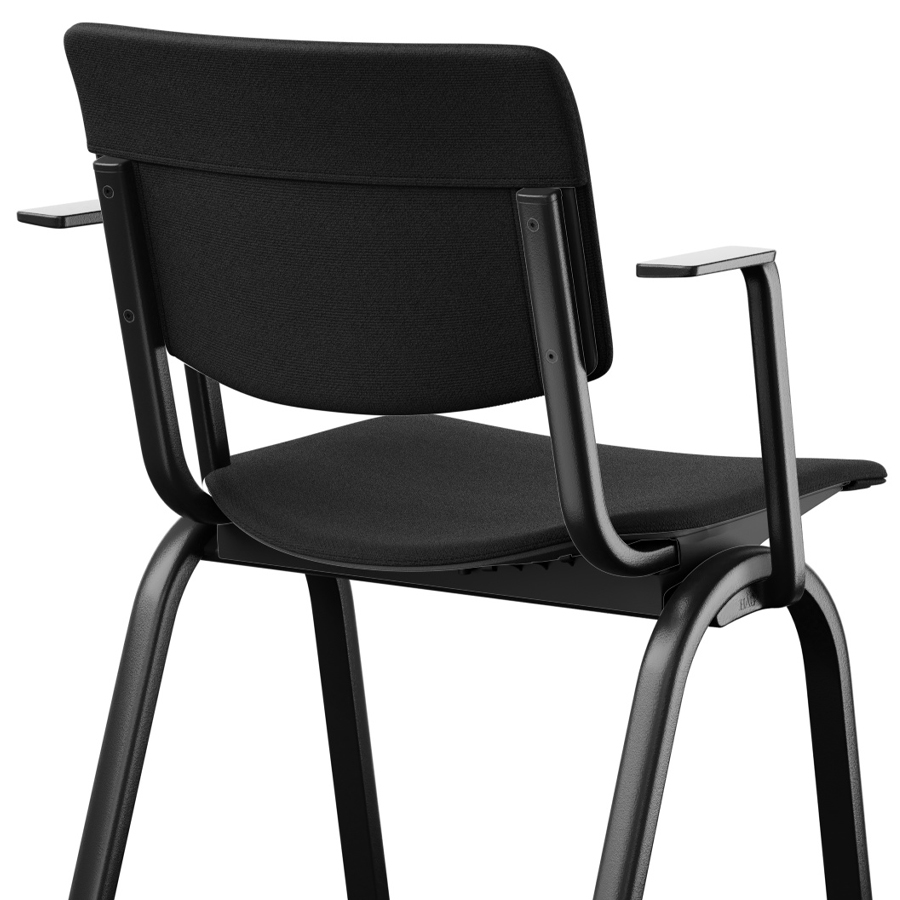 HAG Celi 9160 | Mit Armlehnen | Bezug Cura Schwarz | Kunststoff Schwarz | Gestell Schwarz