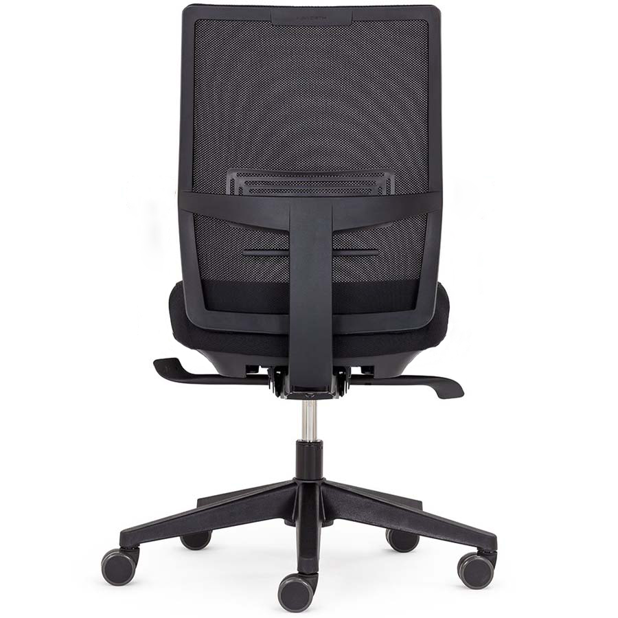 HAWORT Aloha Active Bürodrehstuhl schwarz mit Netzrücken - Rückseite