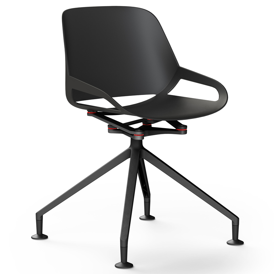 Aeris Numo Fußkreuz schwarz mit Gleiter - Sitzschale u. Kinematik schwarz