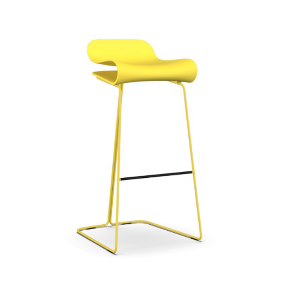 Kristalia BCN Barhocker 76 cm mit Kufen Farbe fluo green