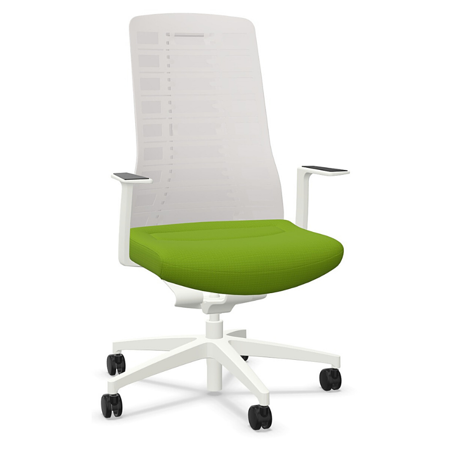 Interstuhl PUREis3 PU213 Bürostuhl weiß mit Netzrücken maigrün