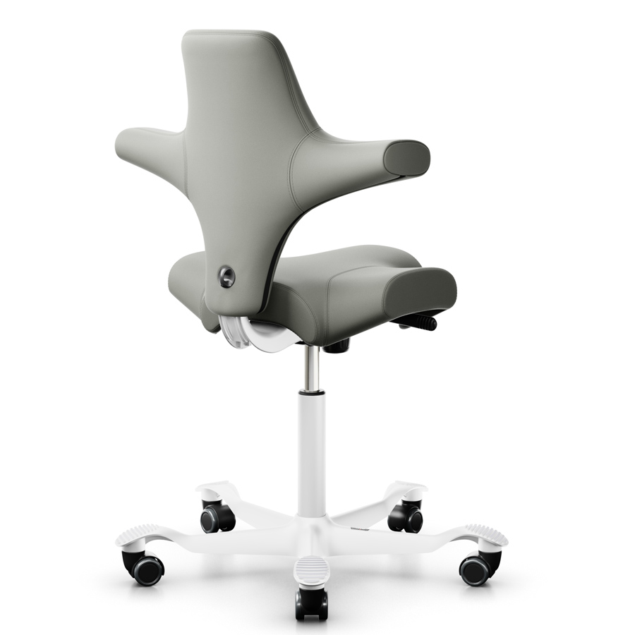 HAG Capisco  8106 Leder schlamm mit Gestell weiss