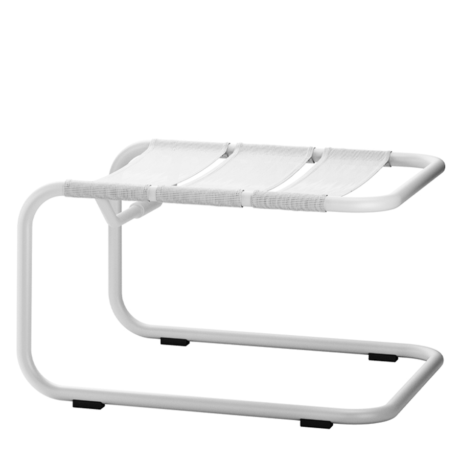 THONET Stahlrohr-Freischwinger S 35 NH Hocker - Gestell weiß