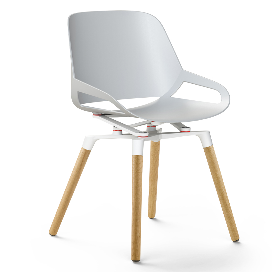 Aeris Numo Holzgestell - Sitzschale u. Kinematik weiß - ohne Sitzkissen