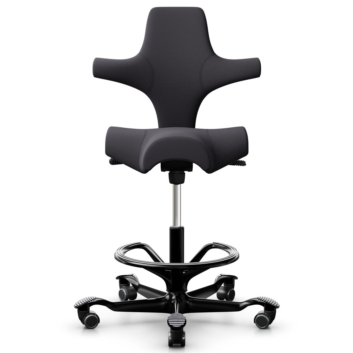 HAG CAPISCO 8106 | Stehhilfe mit Fußring | Stoff Xtreme Charcoal | Gestell schwarz