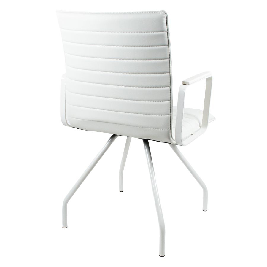 Bejot Orte 3DH 250 - mit Armlehnen - Bezug Kunstleder Keimo weiß - Gestell RAL 9010 - Rückseite