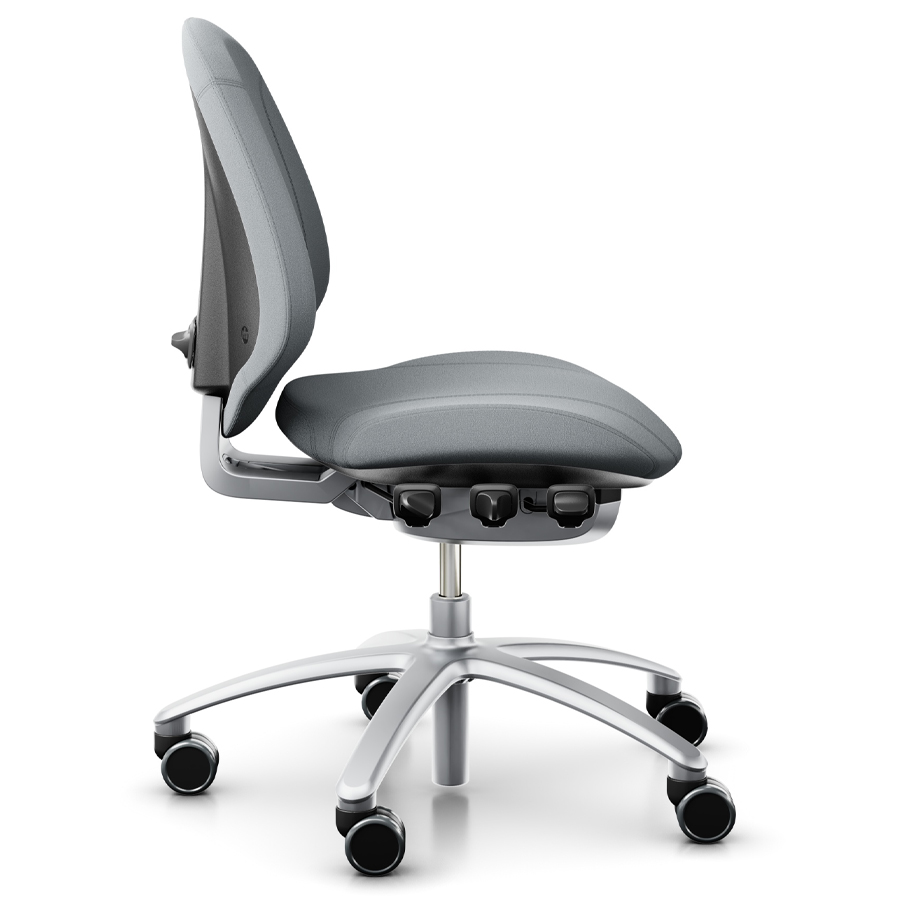 RH Mereo 200 silver mit halbhoher Rückenlehne - Gestell silber - Xtreme grau - Seitenansicht