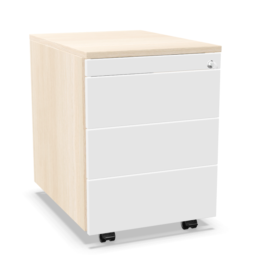 Palmberg Rollcontainer ORGA PLUS 333+1 Ahorn mit weißer Front