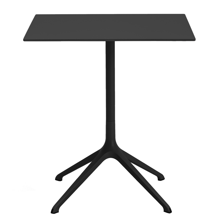 Kristalia Elephant Tisch quadratisch Platte schwarz Gestell schwarz 79x79cm