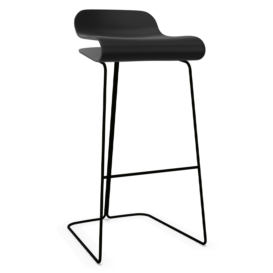 Kristalia BCN Barhocker mit Kufengestell schwarz - Höhe 76 cm