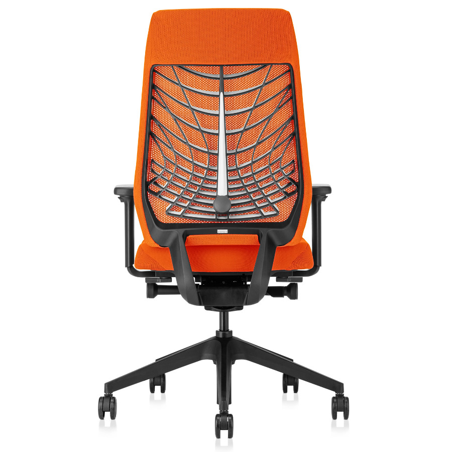 Interstuhl JOYCEis3 JC217 Bürostuhl mit Netzrücken Farbe verkehrsorange - Rückansicht