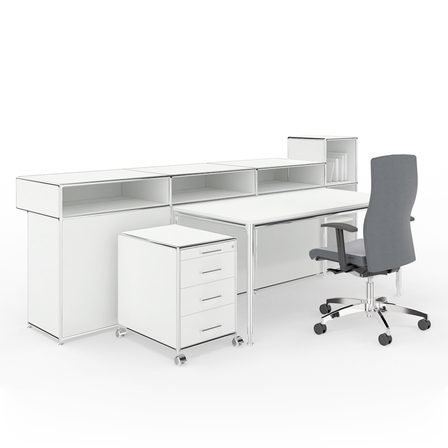 Bosse Modul Space Empfangstheke 4 weiß von hinten