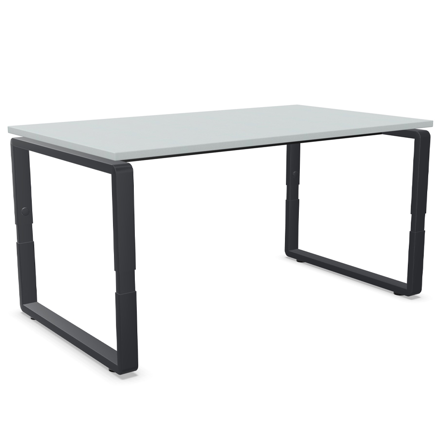 Palmberg Pensum mit Höheneinstellung "Easy Push" - Tischplatte perlgrau - Gestell graphit
