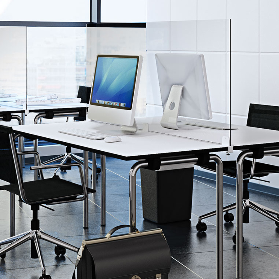 Rosconi T2 Tisch-Trennwand - B 150 x H 66 cm - Acrylglas