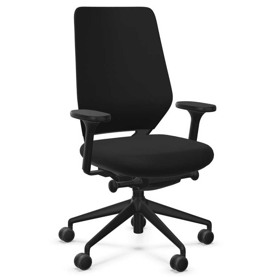 fm Asiento Bürodrehstuhl in Schwarz | Strickmembran Komfort | Front